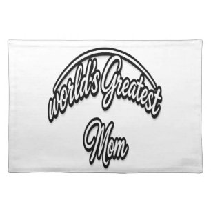 World’s Greatest Mom Elegant Cursive Design Cloth Placemat