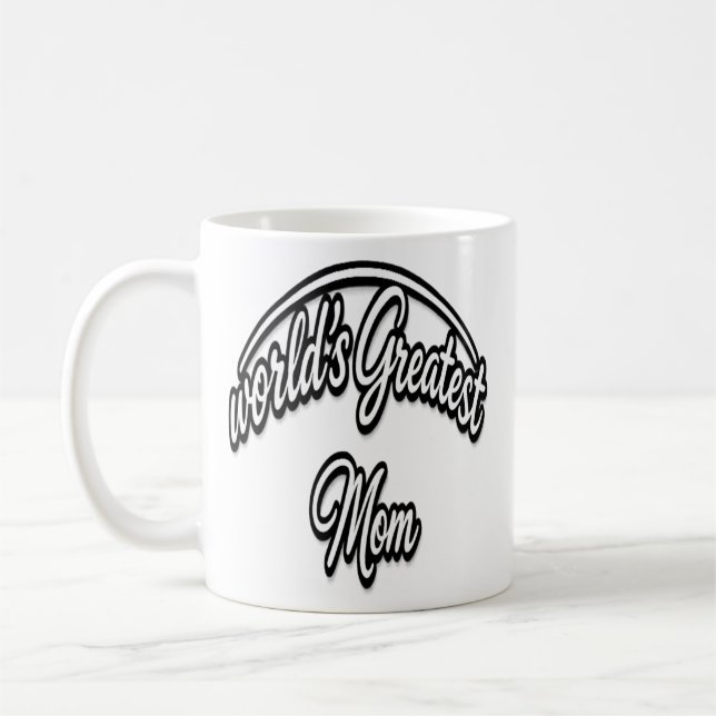 World’s Greatest Mom Elegant Cursive Design Coffee Mug (Left)