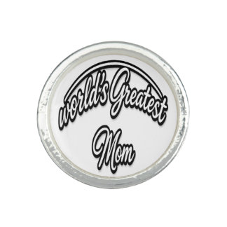 World’s Greatest Mom Elegant Cursive Design Ring