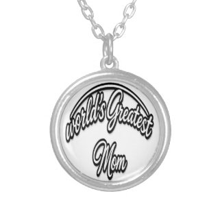 World’s Greatest Mom Elegant Cursive Design Silver Plated Necklace