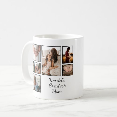 Worlds Greatest Mom Family Child 7 Photo Collage Coffee Mug