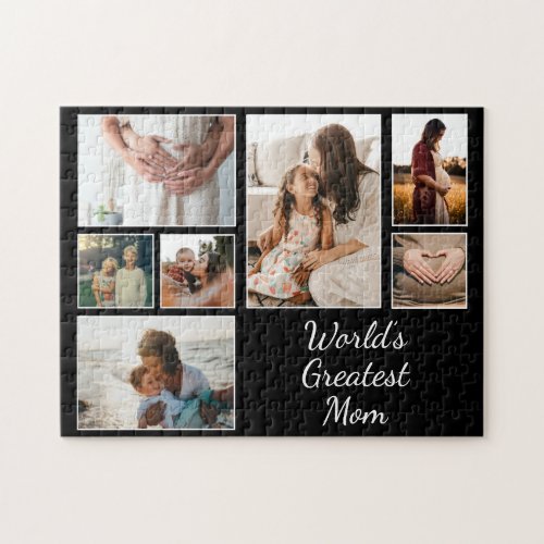 Worldâs Greatest Mom Family Child 7 Photo Collage Jigsaw Puzzle