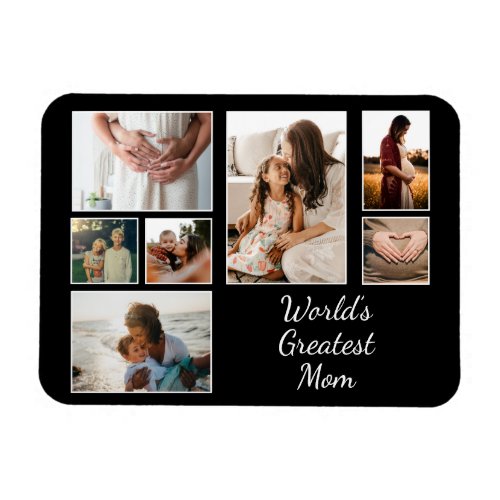 Worlds Greatest Mom Family Child 7 Photo Collage Magnet