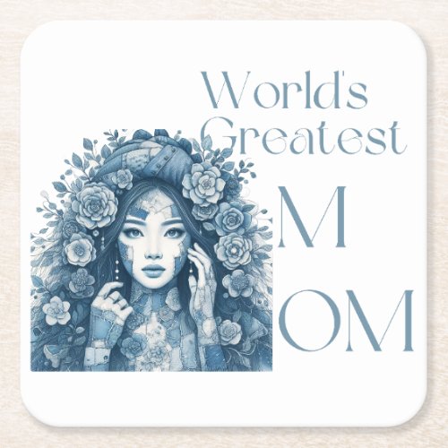 Worldâs greatest Mom  Square Paper Coaster