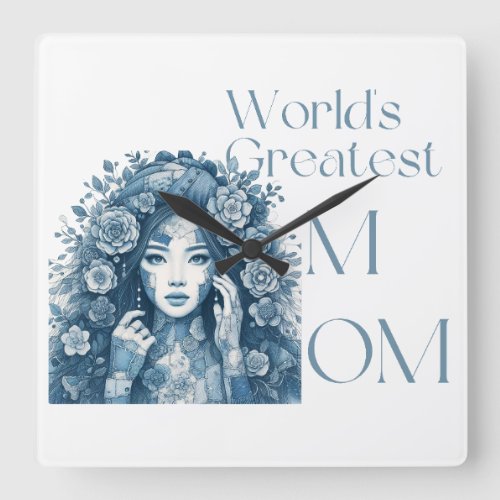 Worlds greatest Mom  Square Wall Clock