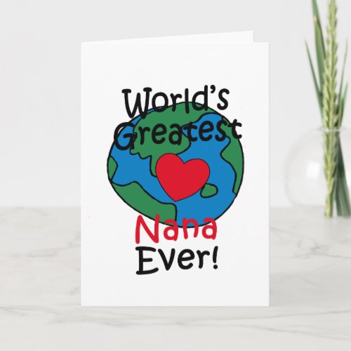 Worlds Greatest Nana Heart Card