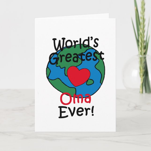 World’s Greatest Oma Heart Card (Front)