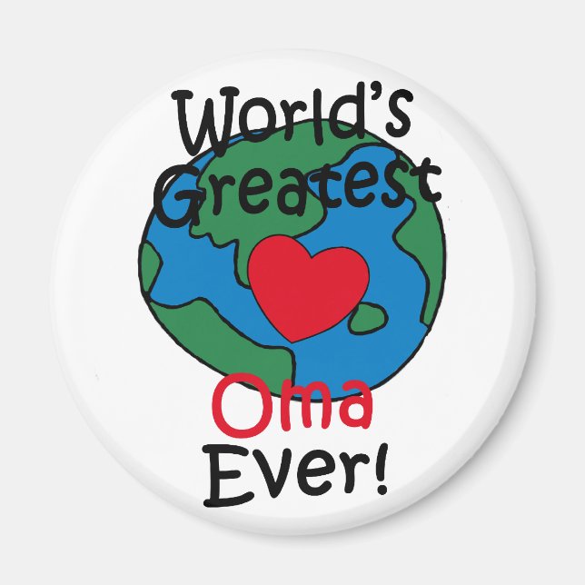 World’s Greatest Oma Heart Magnet (Front)