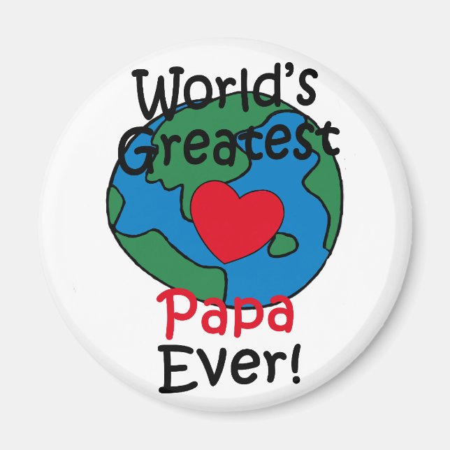 World’s Greatest Papa Heart Magnet (Front)