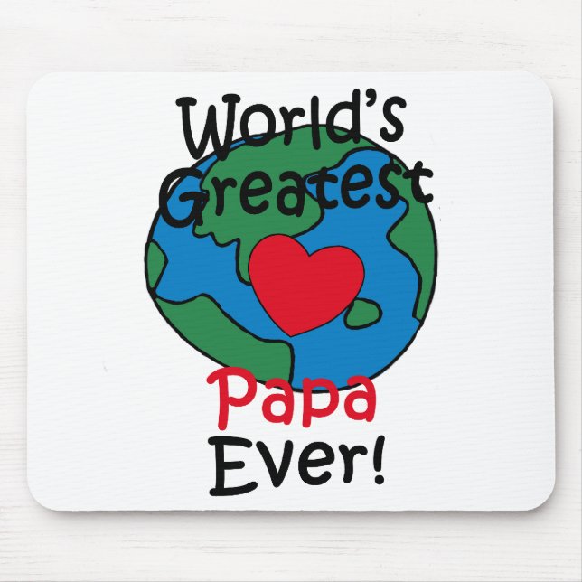 World’s Greatest Papa Heart Mouse Pad (Front)
