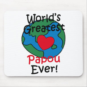 World’s Greatest Papou Heart Mouse Pad