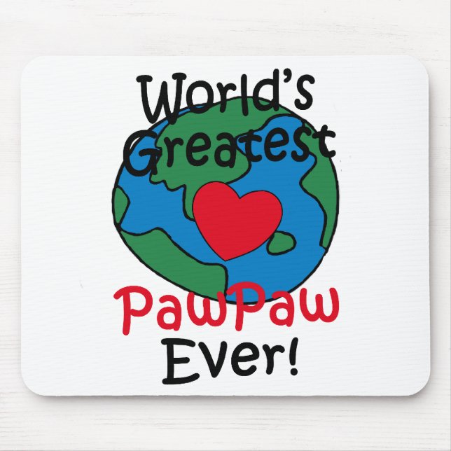 World’s Greatest PawPaw Heart Mouse Pad (Front)