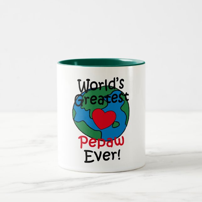 World’s Greatest Pepaw Heart Two-Tone Coffee Mug (Center)