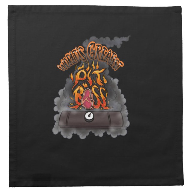 World’s greatest pit boss  apron kitchen towel cloth napkin (Front)