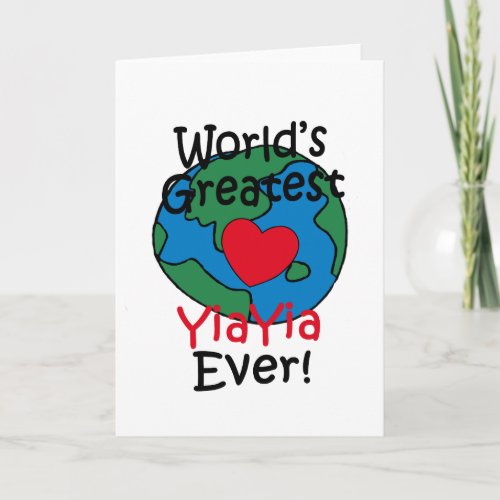 Worlds Greatest YiaYia Heart Card