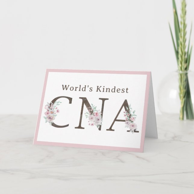 World’s Kindest CNA Floral Christmas Thank You Card (Front)