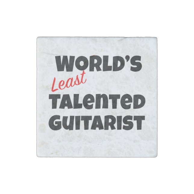 World’s Least Talented Guitarist Stone Magnet (Front)