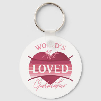 World’s Most Loved Godmother Button Keychain
