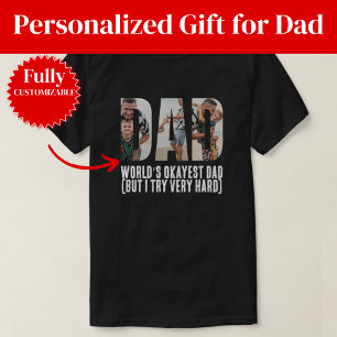 World’s Okayest Dad Photo Collage T-Shirt
