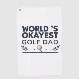 World’s Okayest Golf Dad Vintage Emblem Towel
