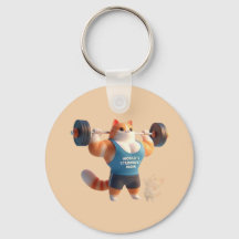 World’s Strongest Mom Cat Keychain