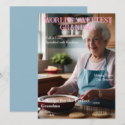 World’s Sweetest Grandma' Magazine Cover card