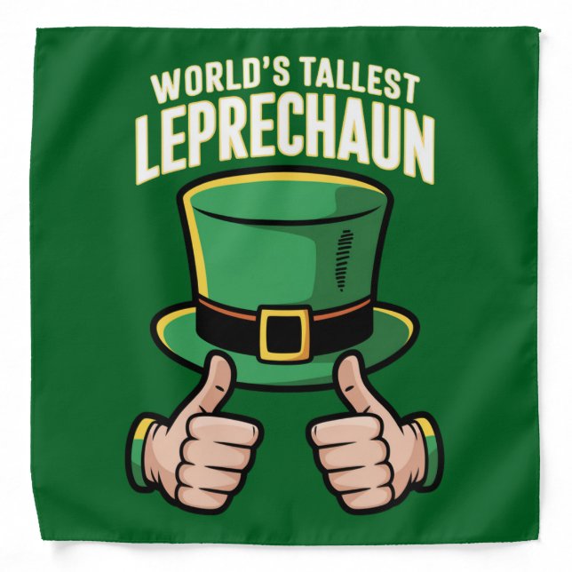 World’s Tallest Leprechaun Funny Irish Humor  Bandana (Front)