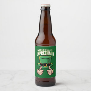 World’s Tallest Leprechaun Funny Irish Humor Beer Bottle Label