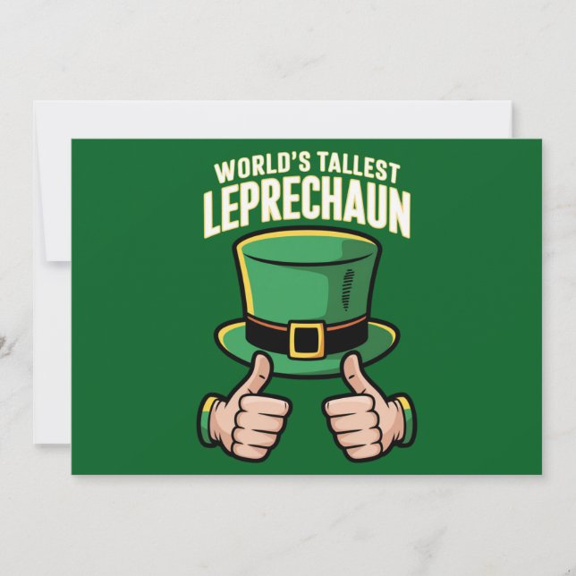 World’s Tallest Leprechaun Funny Irish Humor  Invitation (Front)