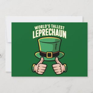 World’s Tallest Leprechaun Funny Irish Humor  Invitation