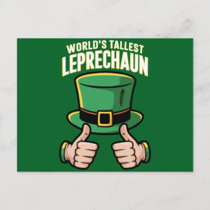 World’s Tallest Leprechaun Funny Irish Humor Postcard