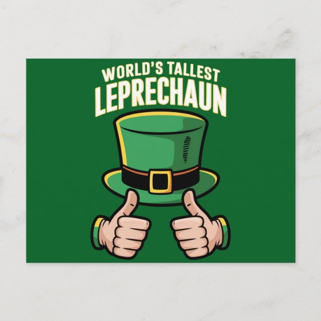 World’s Tallest Leprechaun Funny Irish Humor  Postcard (Front)