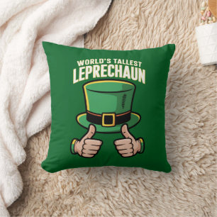 World’s Tallest Leprechaun Funny Irish Humor  Throw Pillow