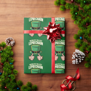 World’s Tallest Leprechaun Funny Irish Humor Wrapping Paper