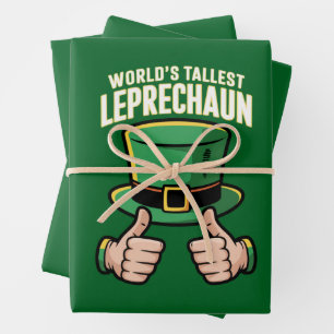 World’s Tallest Leprechaun Funny Irish Humor Wrapping Paper Sheets