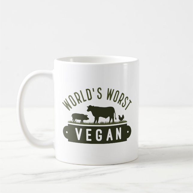World’s Worst Vegan Coffee Mug (Left)