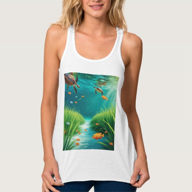 World Sea grass Day Tank Top (Front)