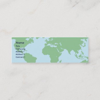 World - Skinny Mini Business Card by ZazzleProfileCards at Zazzle
