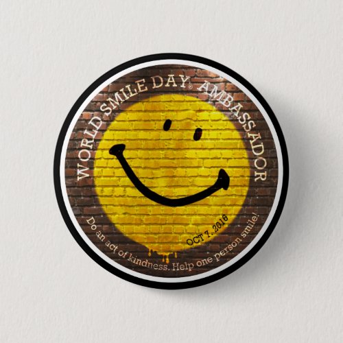 World Smile Day Ambassador 2016 Button