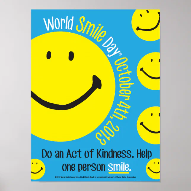 World Smile Day Poster 12x16 | Zazzle