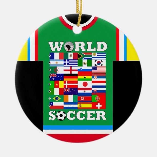 World Soccer Flags Jersey Ornament (Front)