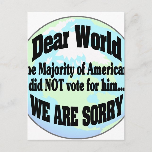 world sorry2 postcard (Front)