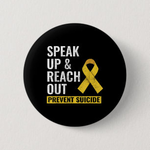 World Suicide Prevention Awareness Day Yellow Ribb Button