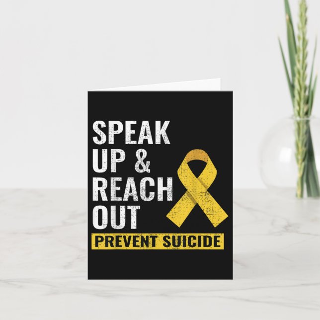 World Suicide Prevention Awareness Day Yellow Ribb Card (Front)