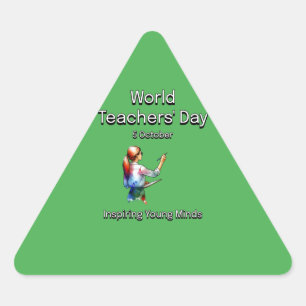 World Teachers’ Day. Inspiring Young Minds. Triangle Sticker