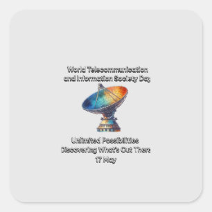 World Telecommunication & Information Society Day Square Sticker