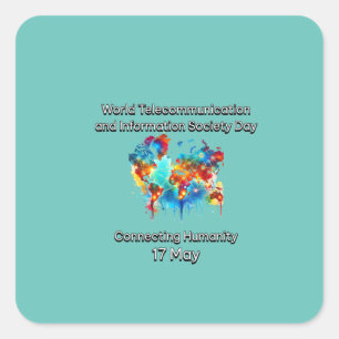 World Telecommunication & Information Society Day Square Sticker