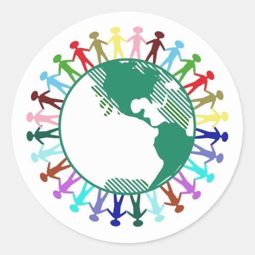 World Thinking Day  Diversity Classic Round Sticker