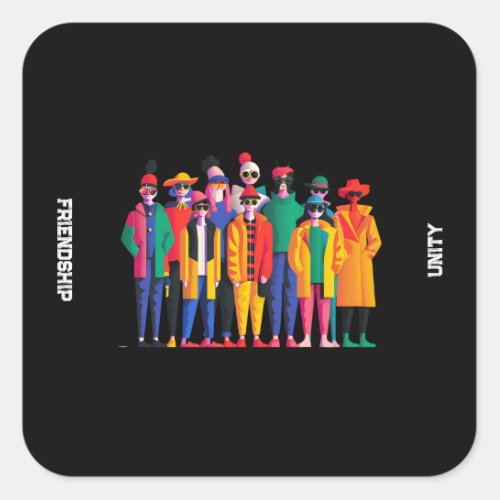 World Thinking Day Friendship Unity Diversity Square Sticker