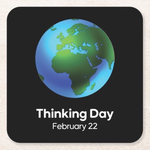 World Thinking Day Square Paper Coaster